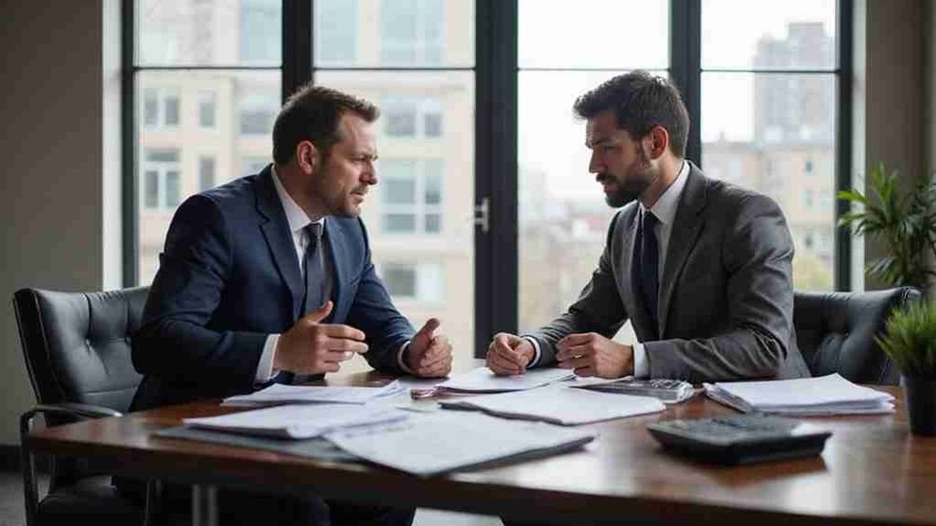 Offer in Compromise Help in Orlando, FL 1 Enrolled Agent and client discussing an Offer in Compromise across an office table