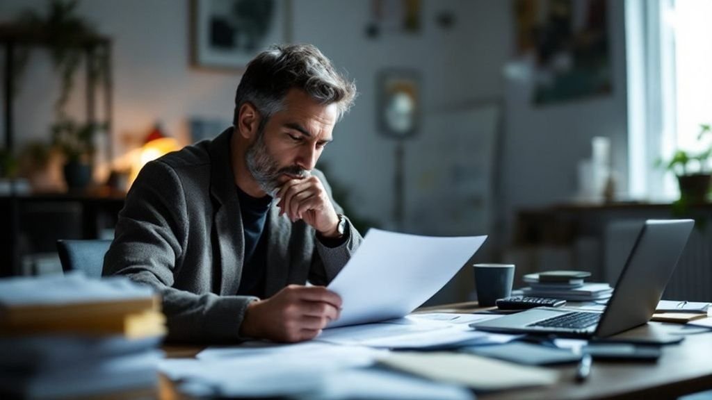 IRS Tax Lien Help in Orlando, FL 1 Man reviewing a federal tax lien notice at his desk